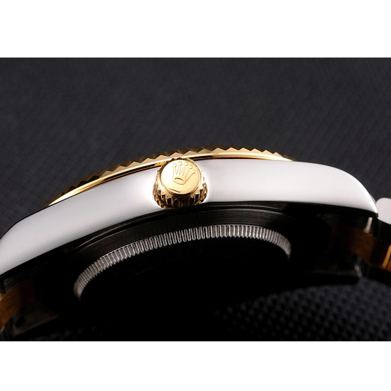 Aaa replica watch Datejust Bezel Rolex Gold Swiss Two Dial Stainless Gold Steel Tone Case Bracelet 0614